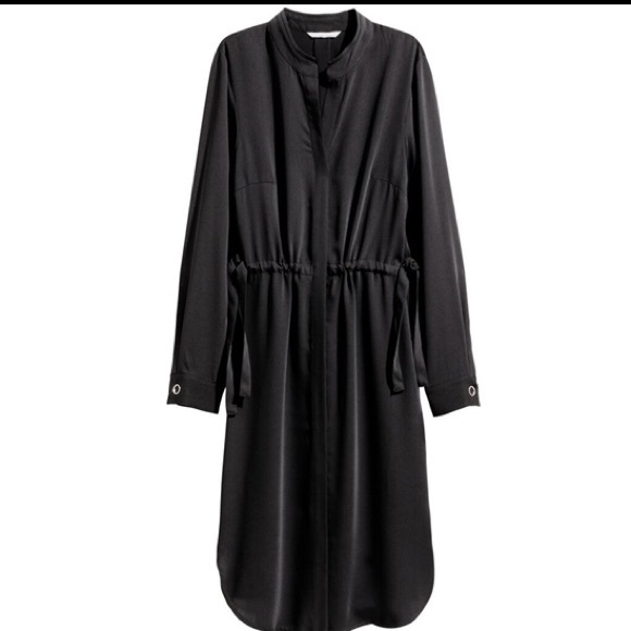 h and m black shirt dress Women's Black Eyelet Embroidered Shirt Dress